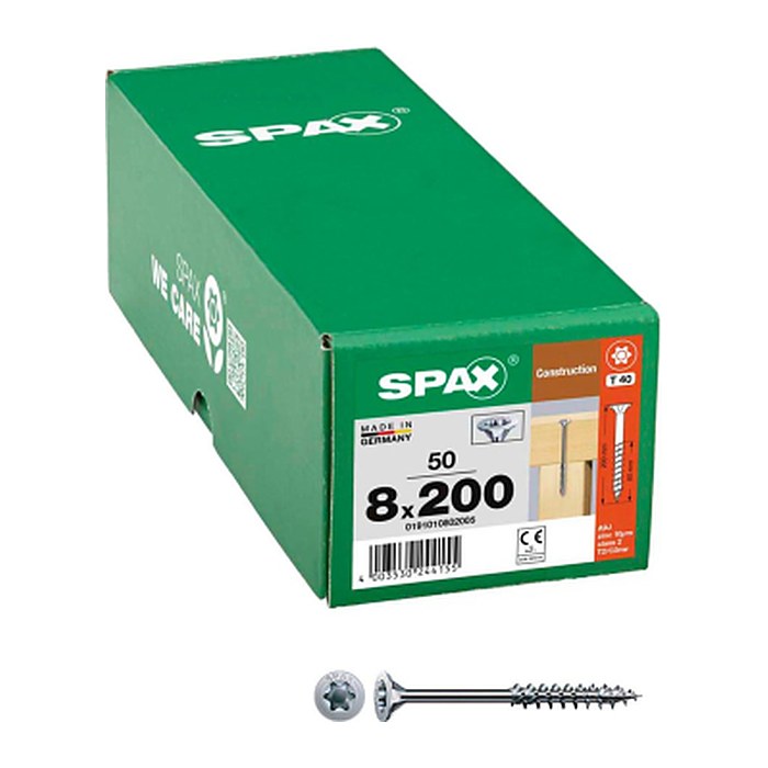 SPAX® Holzbauschrauben T40 Senkkopf WIROX 0191010802005 8 mm x 200 mm, 50 St.