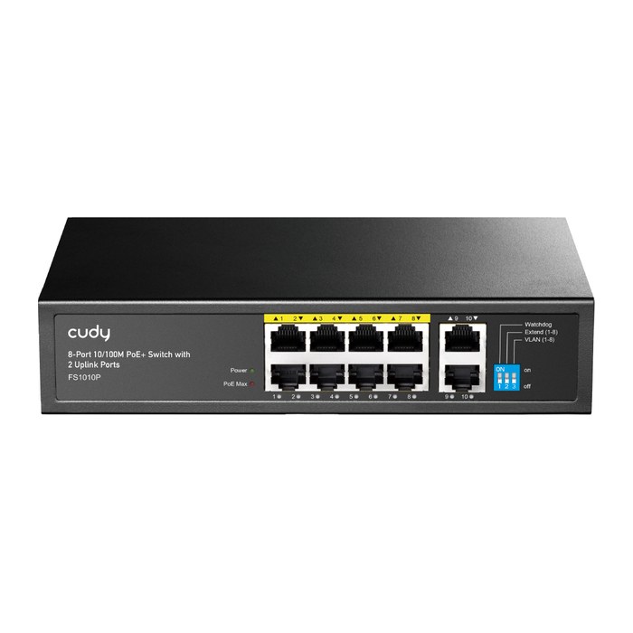 Cudy 8-Port 10/100M PoE+ Switch with 2 Uplink Ports 120W
