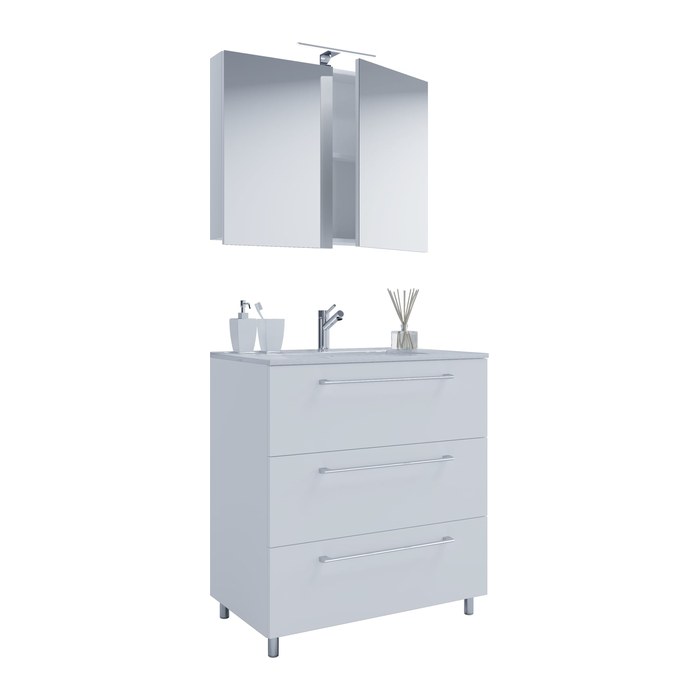 VCM my bath Badmöbel-Set 3-teilig Schubo 914357 weiß 80,0 x 46,0 x 86,0 cm