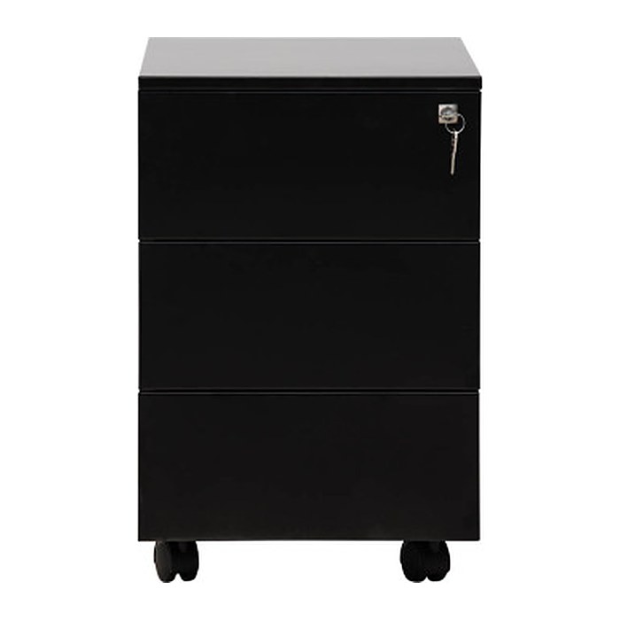 Gürkan Rollcontainer schwarz 3 Auszüge 40,0 x 60,0 x 61,0 cm