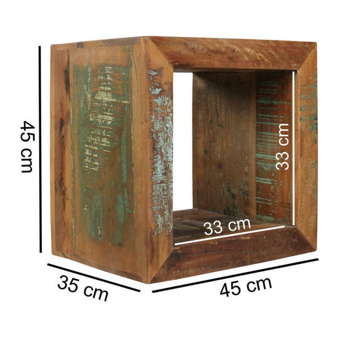 WOHNLING Beistelltisch quadratisch Massivholz braun 45,0 x 35,0 x 45,0 cm, 1 St.