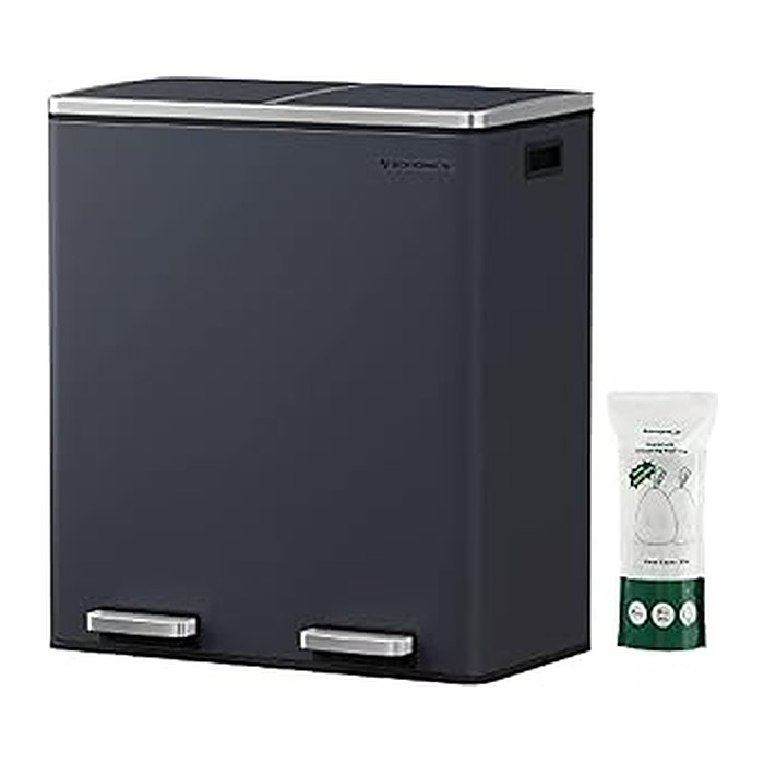 SONGMICS Mülltrenner 2x 30,0 l grau, 1 St.