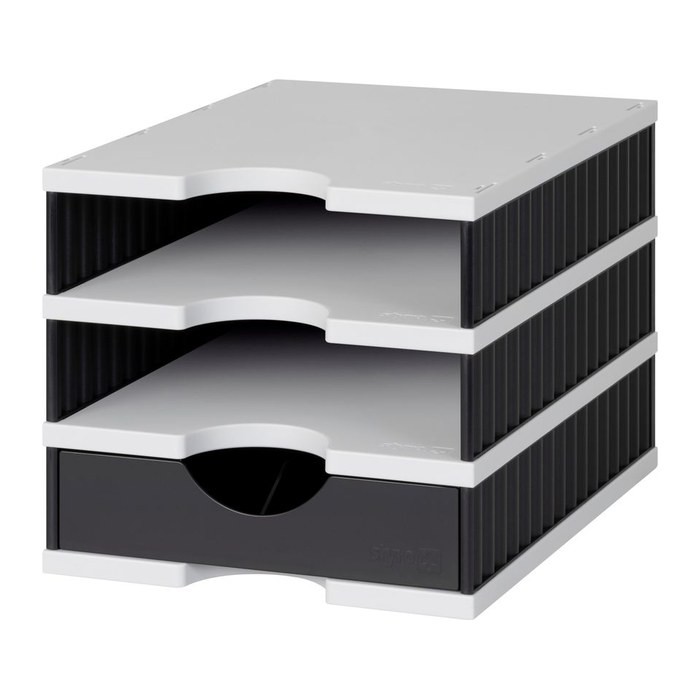 styro Schubladenbox uno schwarz 268-0103.9895S, DIN A4 mit 1 Schublade, 1 St.