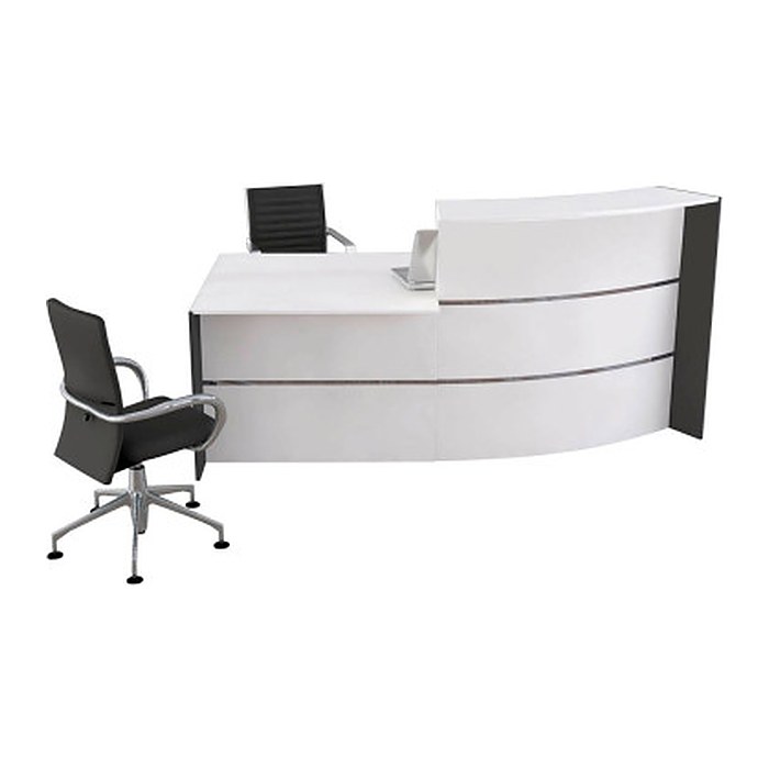 Kerkmann Empfangstheke BARI gebogen, weiß, anthrazit 231,0 x 122,5 x 112,0 cm