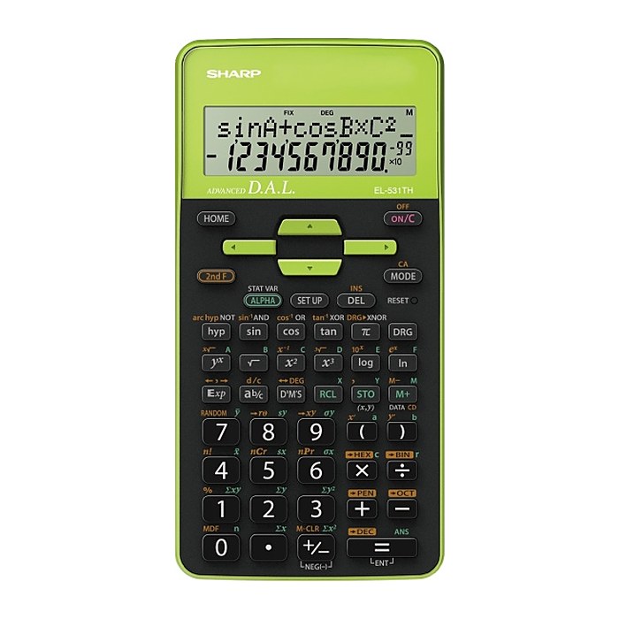 SHARP EL-531TH Wissenschaftlicher Taschenrechner schwarz/grün