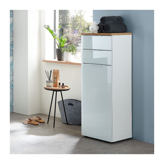 GERMANIA Badschrank PESCARA weiß, navarra-eiche 39,0 x 34,0 x 112,0 cm