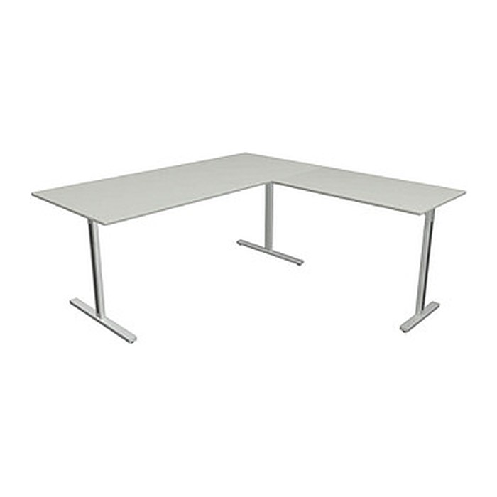 Kerkmann Form 1 Schreibtisch lichtgrau rechteckig, T-Fuß-Gestell silber 180,0 x 80,0 cm