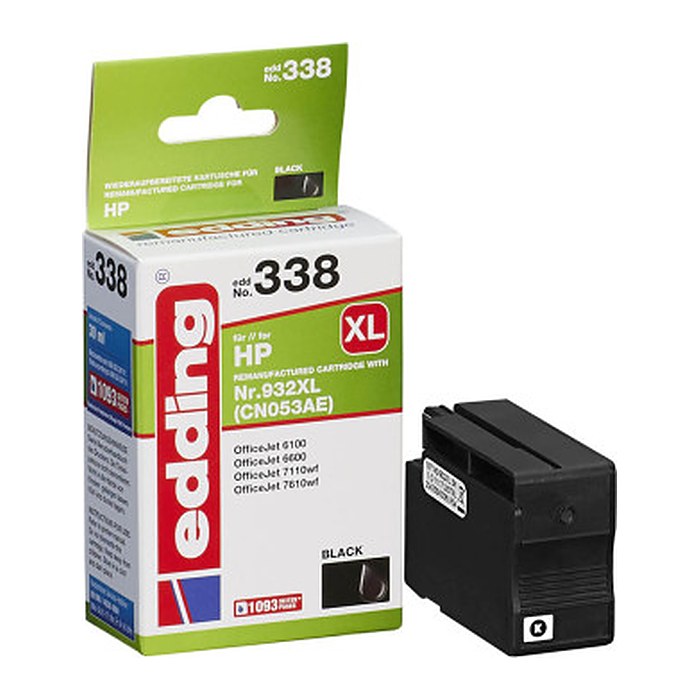 edding EDD-338 schwarz Druckerpatrone kompatibel zu HP 932XL (CN053AE)
