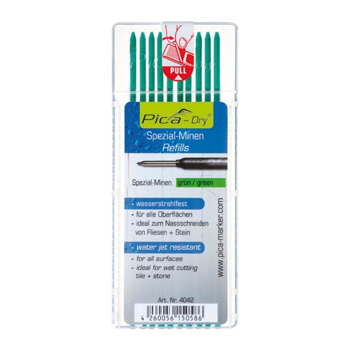 Pica Dry Wasserstrahl 4042 Ersatzminen für Tieflochmarker-Bleistift grün 2,8 mm, 10 St.
