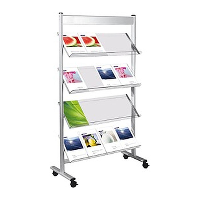 Kerkmann Prospektregal Ecoline silber DIN A4 91,0 x 35,0 x 160,0 cm, 1 St.