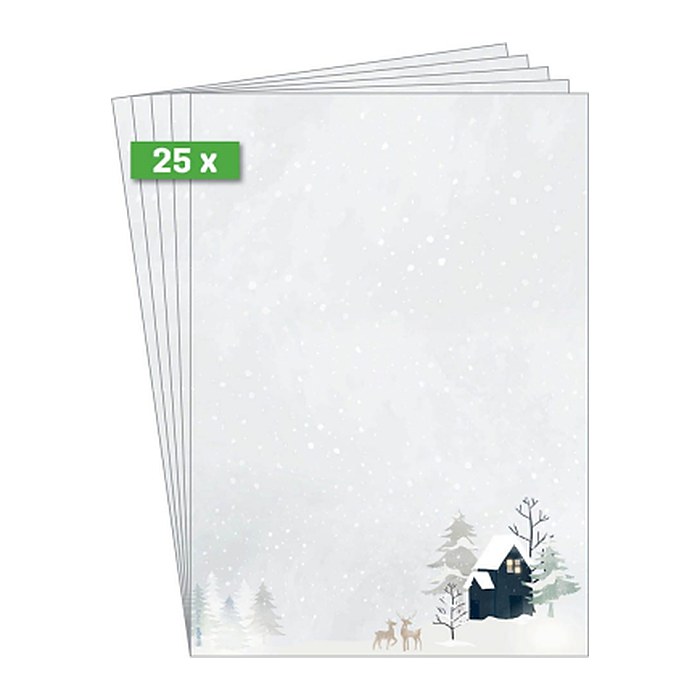 SIGEL Weihnachtsbriefpapier Cozy Christmas Motiv DIN A4 90 g/qm 25 Blatt