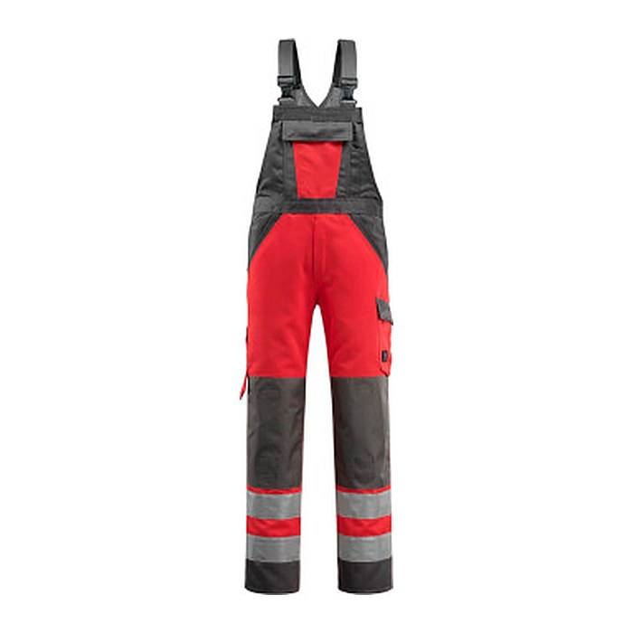 MASCOT® unisex Warnschutz-Latzhose Gosford rot, dunkelanthrazit Größe 28