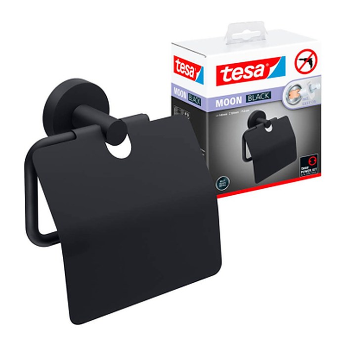 tesa Toilettenpapierhalter MOON schwarz, 1 St.