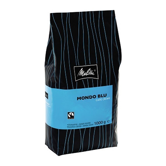 Melitta MONDO BLU Café Crème Kaffeebohnen, Arabica- und Robustabohnen kräftig, 1 kg