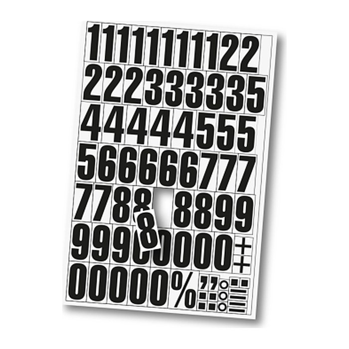 EICHNER Ziffern 0-9 Magnete weiß 22,5 x 32,5 cm, 2 Bogen