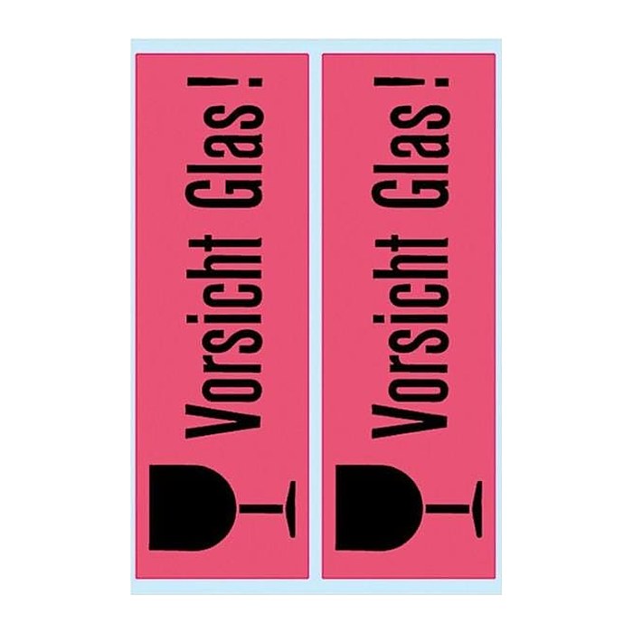 HERMA Warnetiketten 5739 rot »Vorsicht Glas!« 39,0 x 118,0 mm, 10 Etiketten