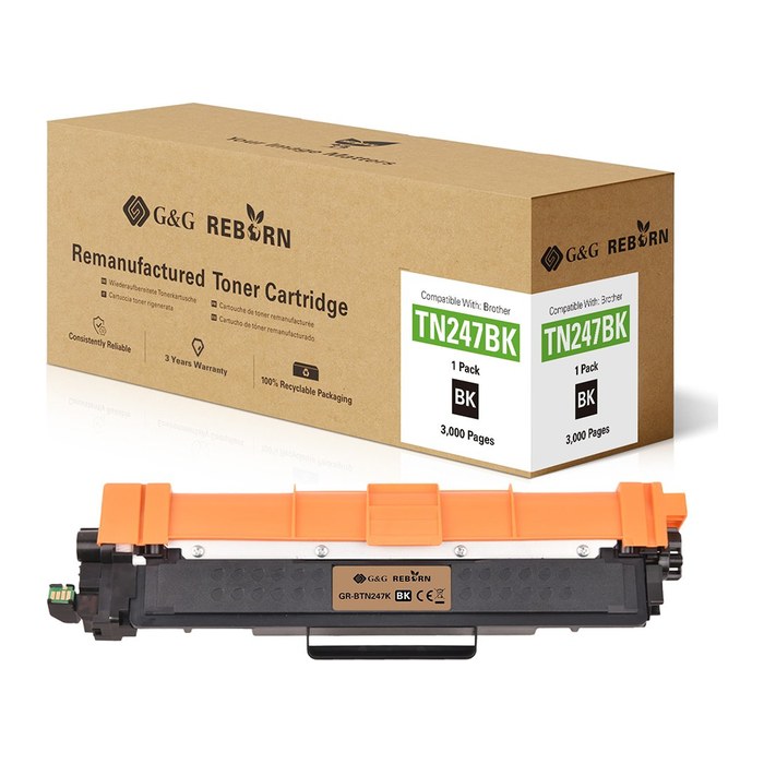 G&G Reborn-Toner kompatibel mit Brother TN-247BK