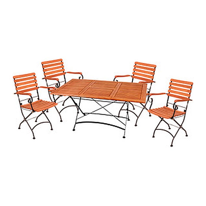 Garden Pleasure Sitzgruppe WIEN, schwarz Holz, Metall, 5-teilig