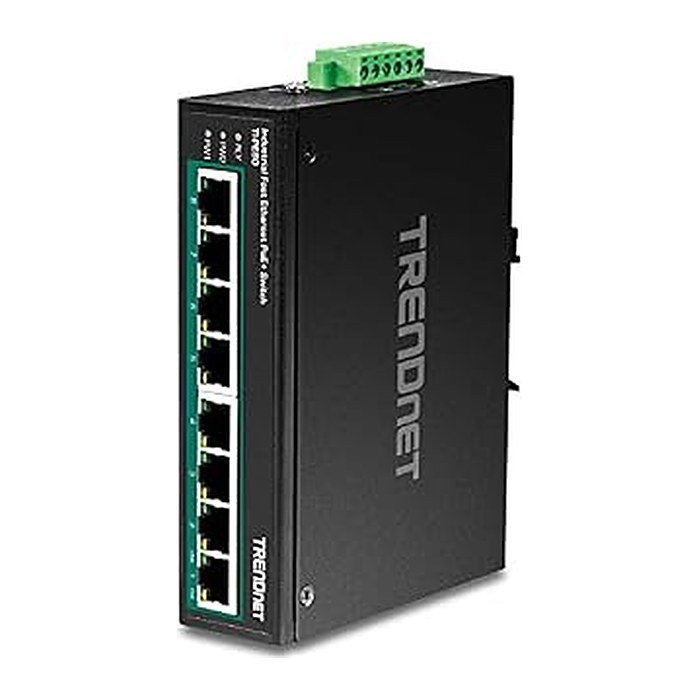 TRENDnet Industrial Switch 8-Port Fast Eth. PoE+ DIN-Rail
