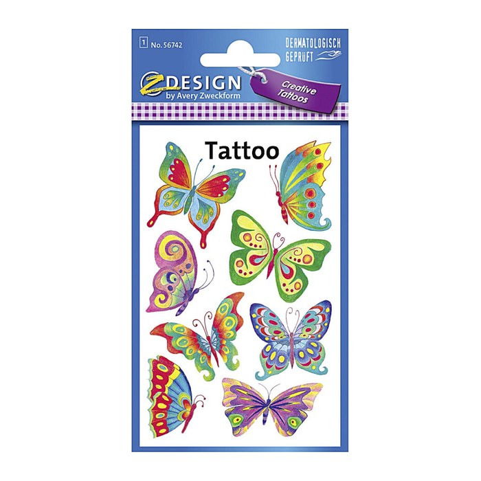 AVERY Zweckform Klebetattoo Schmetterling, 8 Etiketten