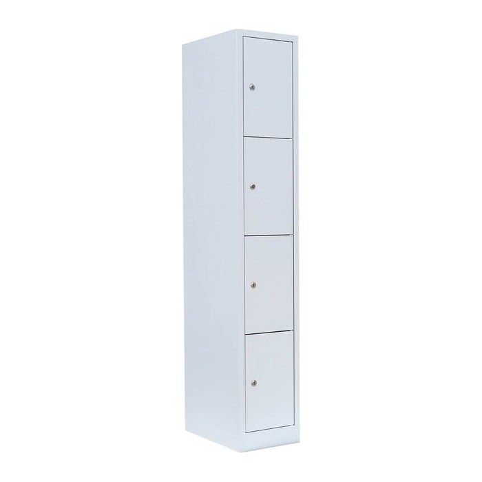 LÜLLMANN Schließfachschrank lichtgrau 520410, 4 Schließfächer 31,5 x 50,0 x 180,0 cm
