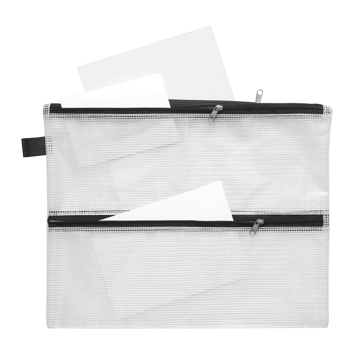 FolderSys Reißverschlussbeutel DIN A6 transparent/schwarz 0,15 mm, 1 St.