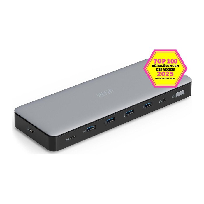 DIGITUS Docking USB-C->HDMI,DP,USBA,USBC,RJ45,DC,Audio silbe