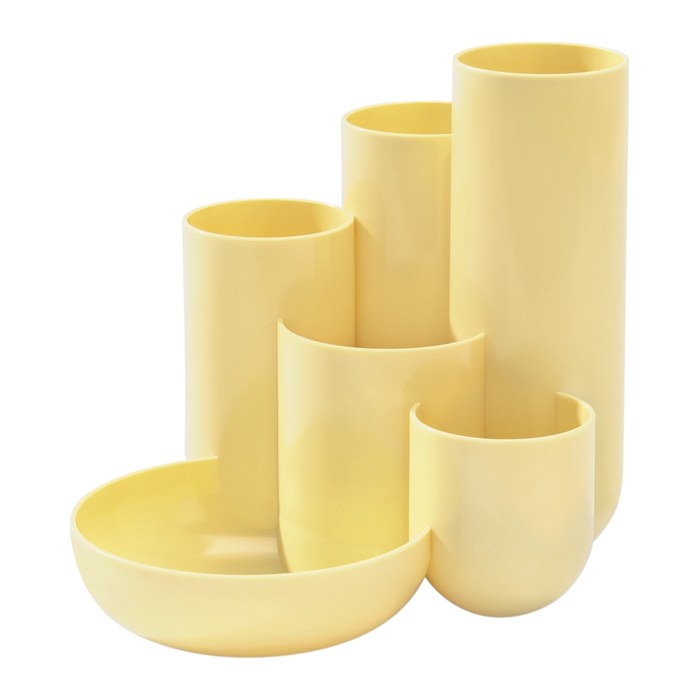 HAN Schreibtisch-Organizer CAMPUS pastellgelb Polystyrol 6 Fächer 13,1 x 15,4 x 13,7 cm
