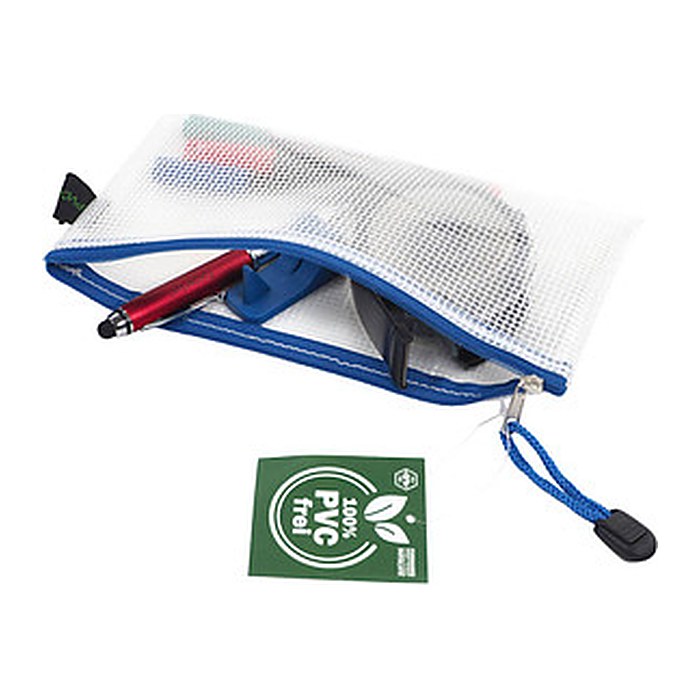 FolderSys Reißverschlussbeutel DIN lang transparent/blau 0,20 cm, 1 St.