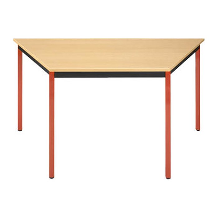 SODEMATUB Mehrzwecktisch buche, rot Trapezform, Vierkantrohr rot, 60,0/120,0 x 60,0 x 74,0 cm