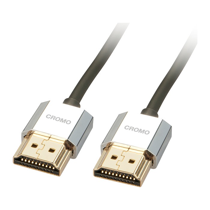 LINDY HDMI High Speed A/A Kabel Slim CROMO 1m Ethernet