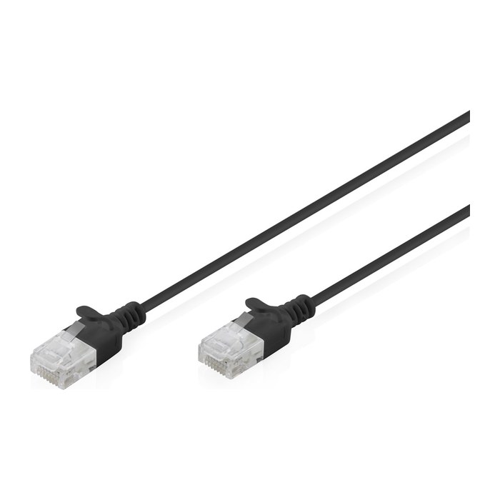 DIGITUS Patchkabel CAT 6 U-UTP Slim 1m Schwarz 10 Stück