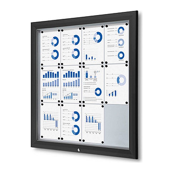 Showdown® Displays Schaukasten Premium schwarz 12x DIN A4 102,5 x 4,7 x 106,7 cm, 1 St.