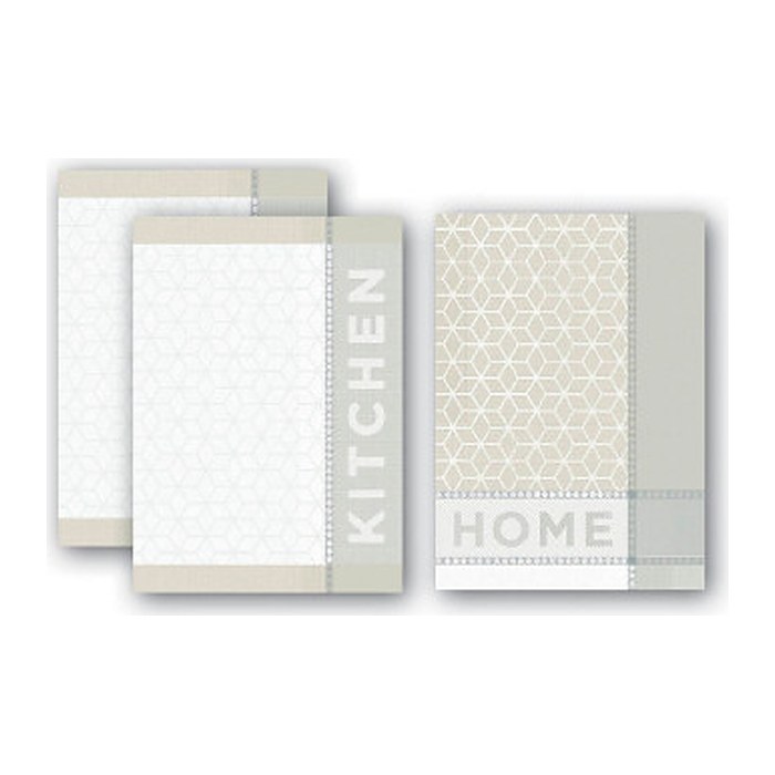 Dyckhoff Geschirrtücher Home & Kitchen taupe 50,0 x 70,0 cm, 3 St.