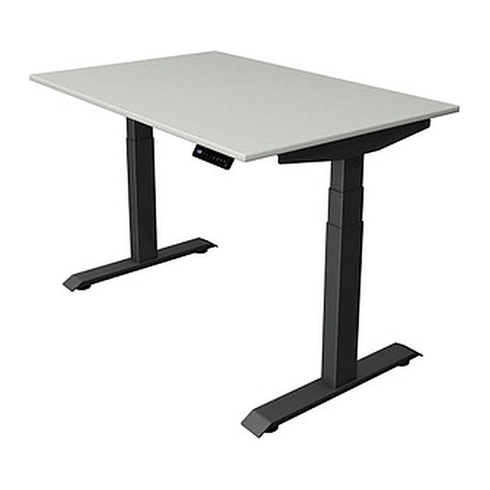 Kerkmann Move 4 elektrisch höhenverstellbarer Schreibtisch lichtgrau rechteckig, T-Fuß-Gestell grau 120,0 x 80,0 cm
