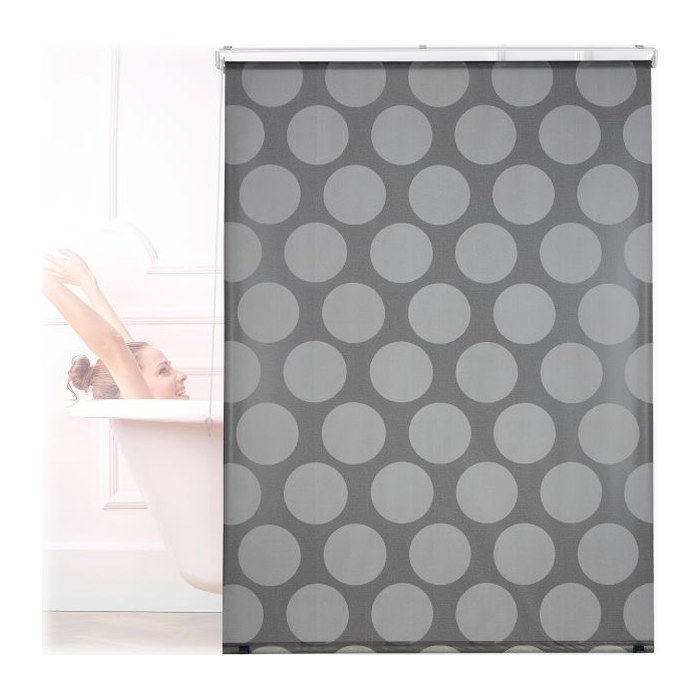 relaxdays Duschrollo schwarz, grau 80,0 x 240,0 cm