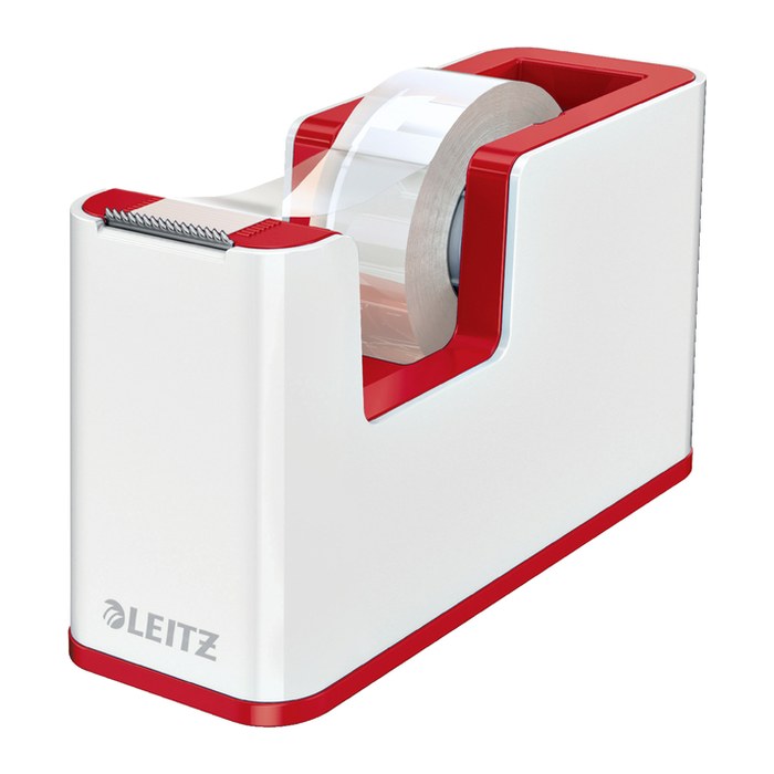 LEITZ Tischabroller WOW Duo Colour perlweiß/rot
