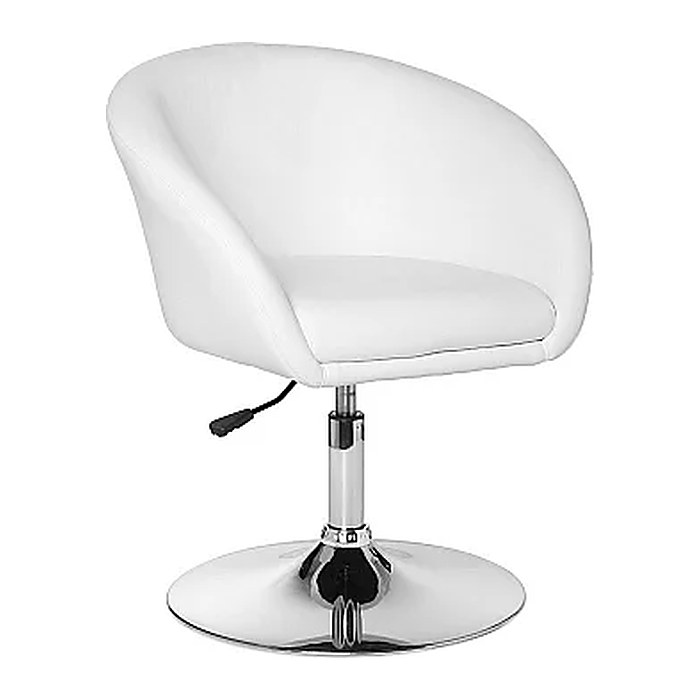 AMSTYLE Besuchersessel weiß silber Kunstleder 62,0 x 55,0 x 72,0 - 84,0 cm, 1 St.