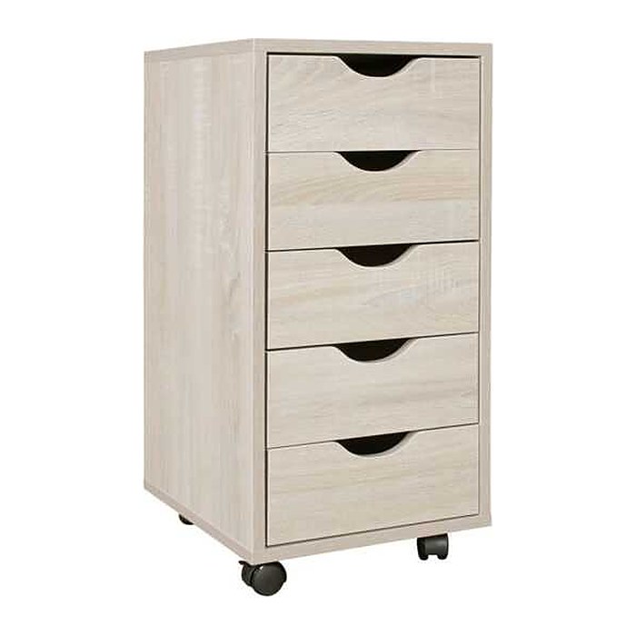 WOHNLING Rollcontainer sonoma-eiche 5 Auszüge 33,0 x 38,0 x 64,0 cm