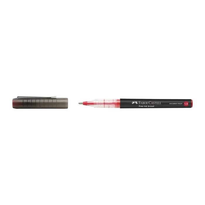 FABER-CASTELL Free Ink Tintenroller grau 0,8 mm, Schreibfarbe: rot, 1 St.