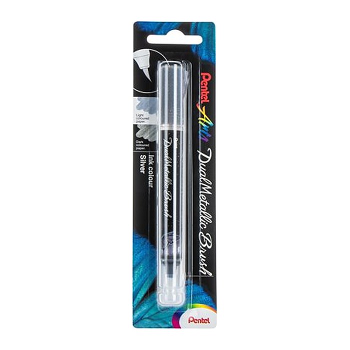 Pentel Dual Metallic Brush XGFH-DZX Brush-Pen silber, 1 St.