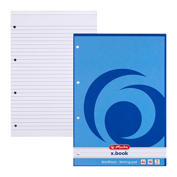 herlitz Briefblock x.book DIN A4 liniert Lineatur 21, 1 Block