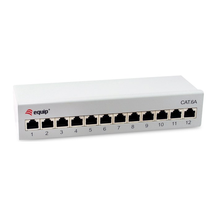 Equip Patchpanel 12xRJ45 Cat6a Desktop 500MHz RAL7035
