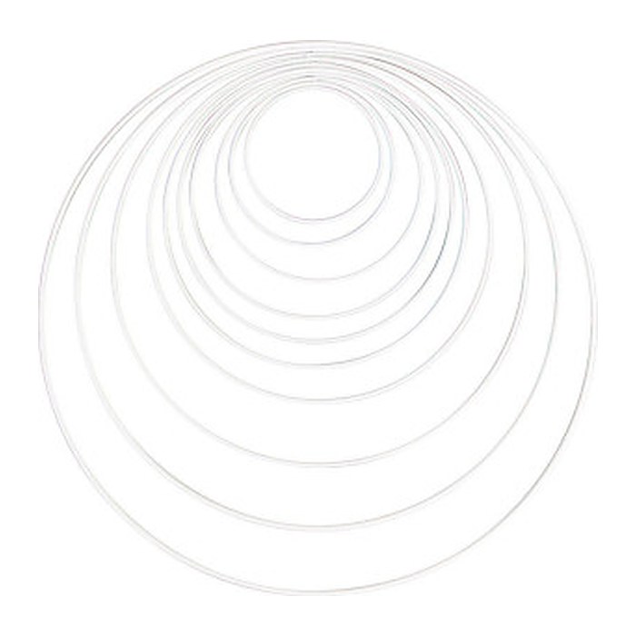 Rayher Metallringe-Set beschichtet weiß Ø je 1 Stück 10,0/12,0/15,0/18,0/20,0/22,0/25,0/30,0/35,0/40,0 cm, 10 St.