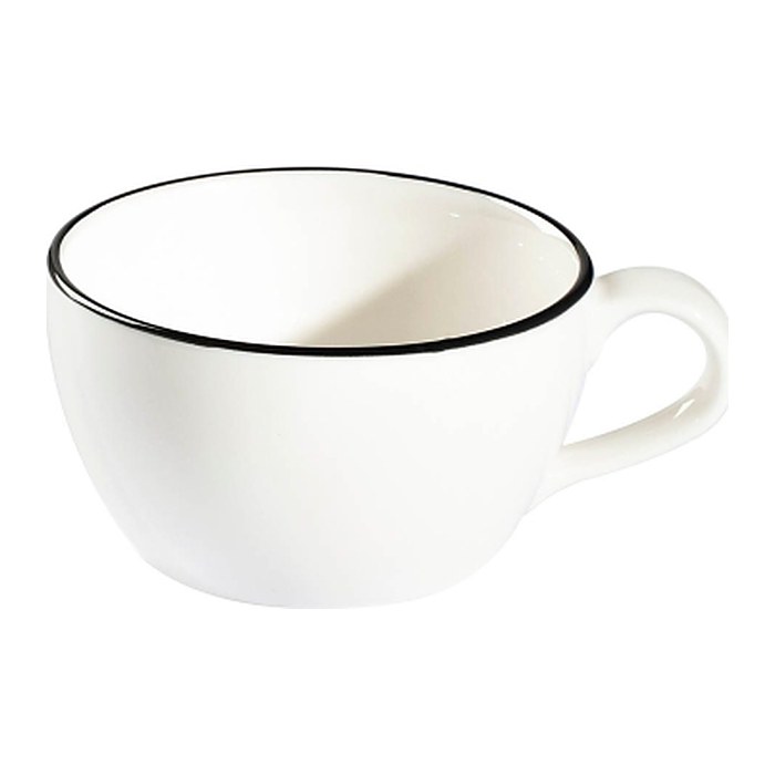 ID Fine Cappuccinotasse Modest Black Alzar weiß 0,2 l, 12 St.