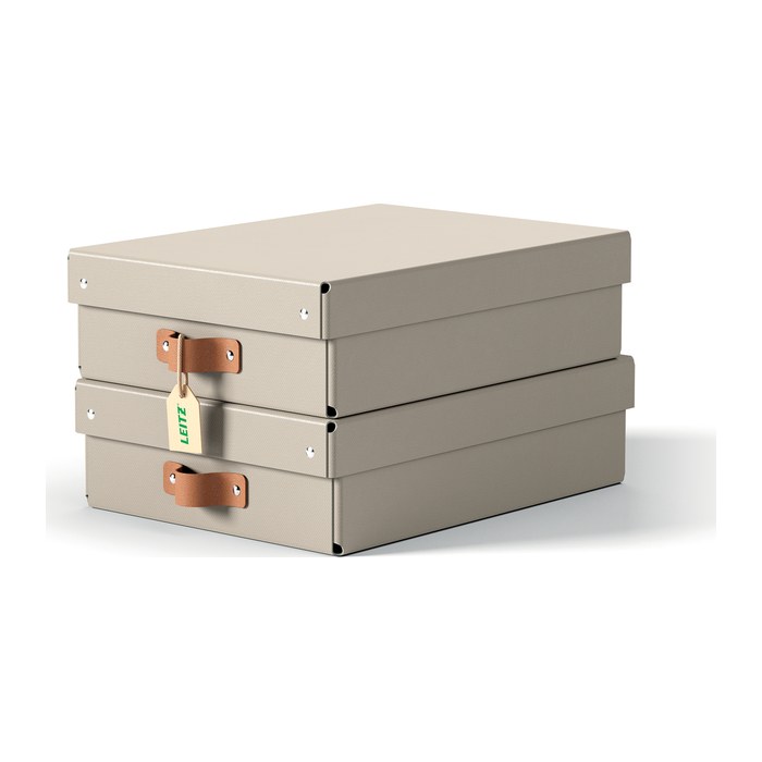 LEITZ Puro Aufbewahrungsboxen 8,0 l beige 27,0 x 37,0 x 10,0 cm, 2 St.
