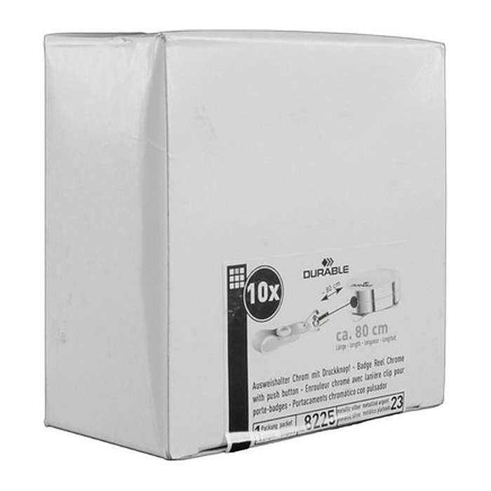 DURABLE Ausweishalter Jojo CHROME 822523, Clip, silber, 10 St.