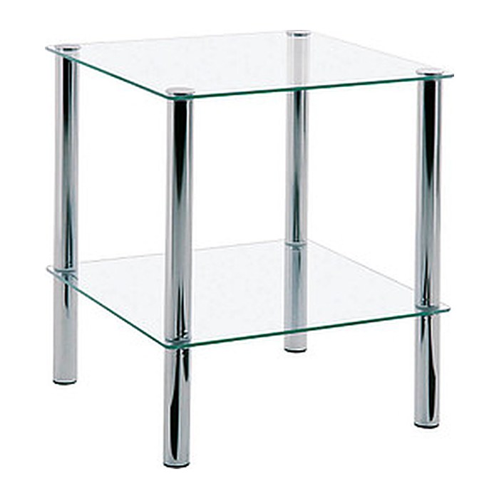 HAKU Möbel Beistelltisch rechteckig Glas transparent 39,0 x 39,0 x 47,0 cm, 1 St.