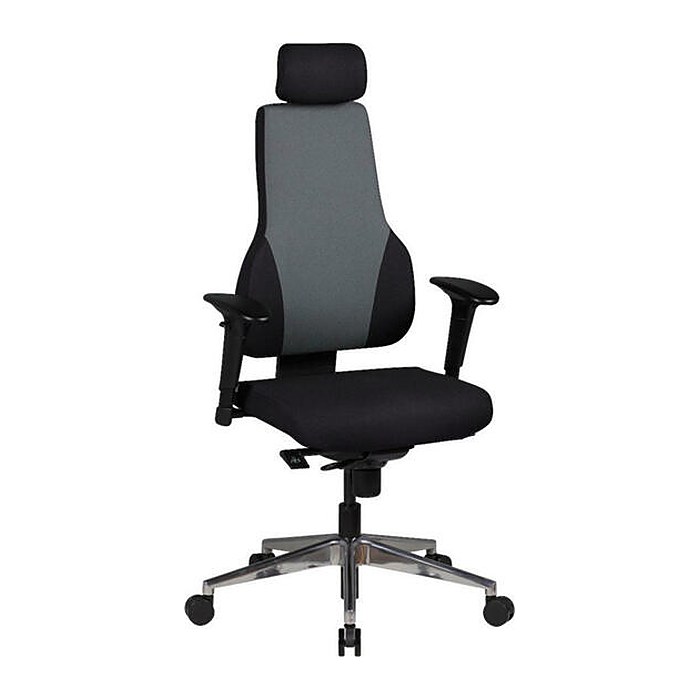 AMSTYLE Bürostuhl, SPM1.272 Stoff schwarz, Gestell silber