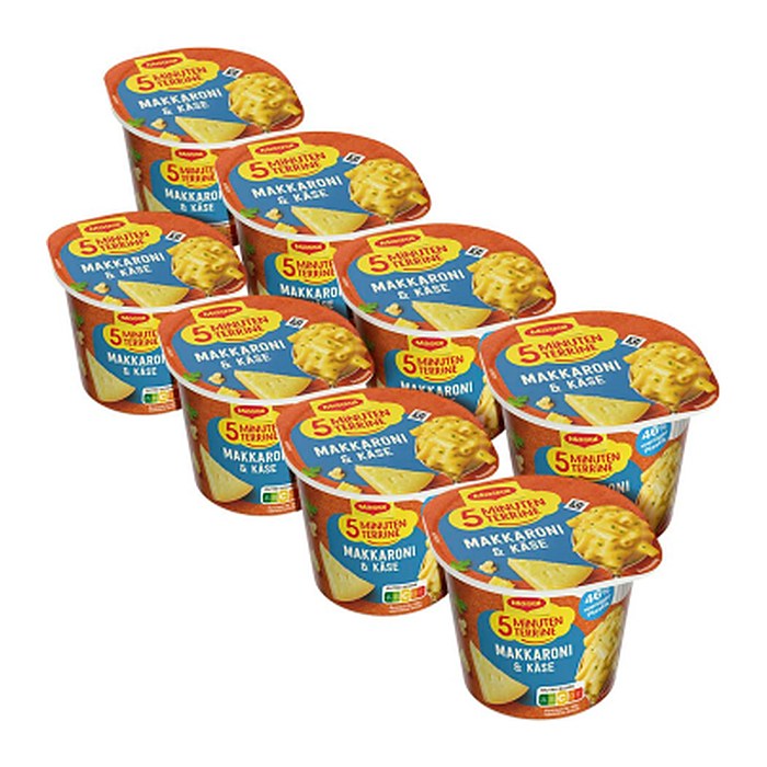 Maggi® 5 Minuten Terrine Makkaroni & Käse Fertiggericht 8x 63,0 g, 8 St.